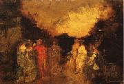 Twilight Promenade in a Park